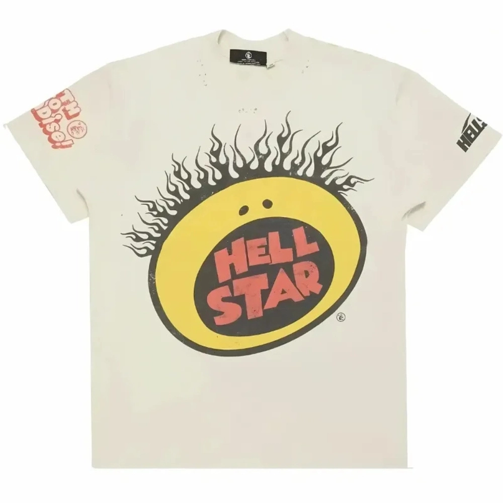 Hellstar Cream Front Slim Tee White Hellstar Cream Front Slim Tee White