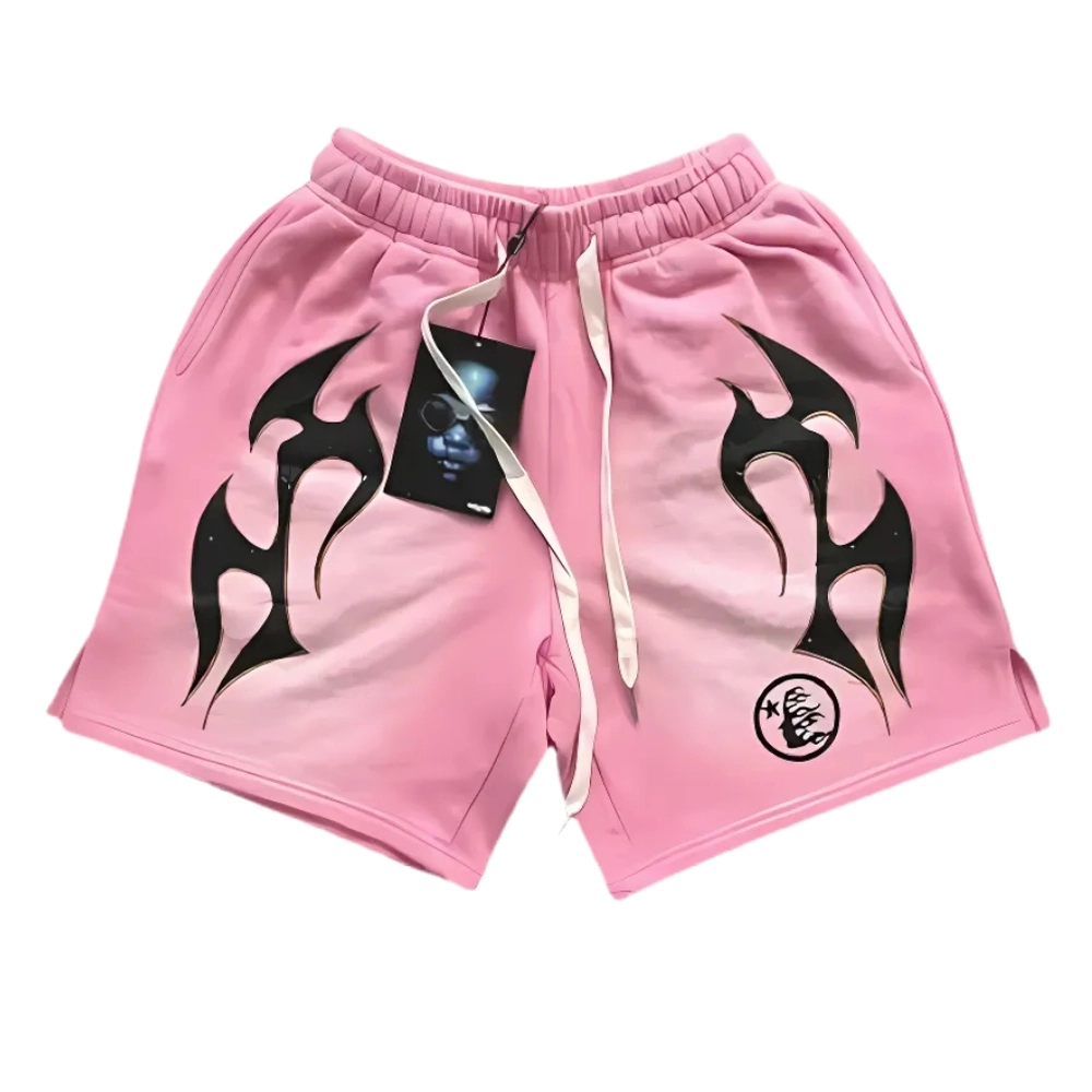 Hellstar Flame Studios Logo Shorts Pink Hellstar Flame Studios Logo Shorts Pink