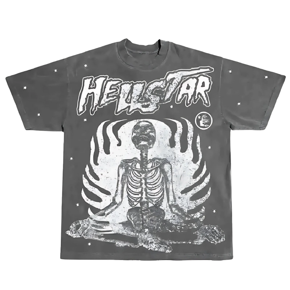 Hellstar Inner Peace Yoga Shirt Grey Hellstar Inner Peace Yoga Shirt Grey