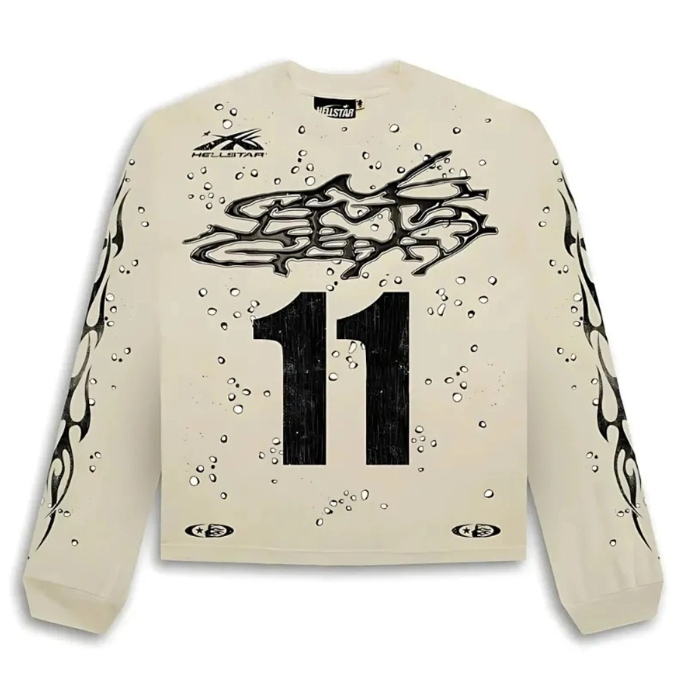 Hellstar Motocross 11 Oversized Sweater Cream