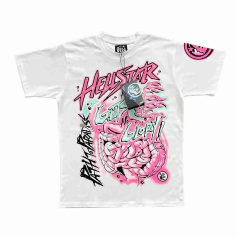 Hellstar No Guts No Glory T-Shirt Men White Hellstar No Guts No Glory T-Shirt Men White