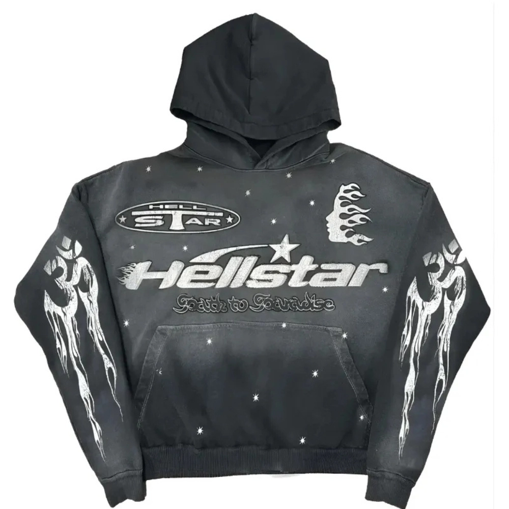 Hellstar Racer Faded Hoodie Black Hellstar Racer Faded Hoodie Black