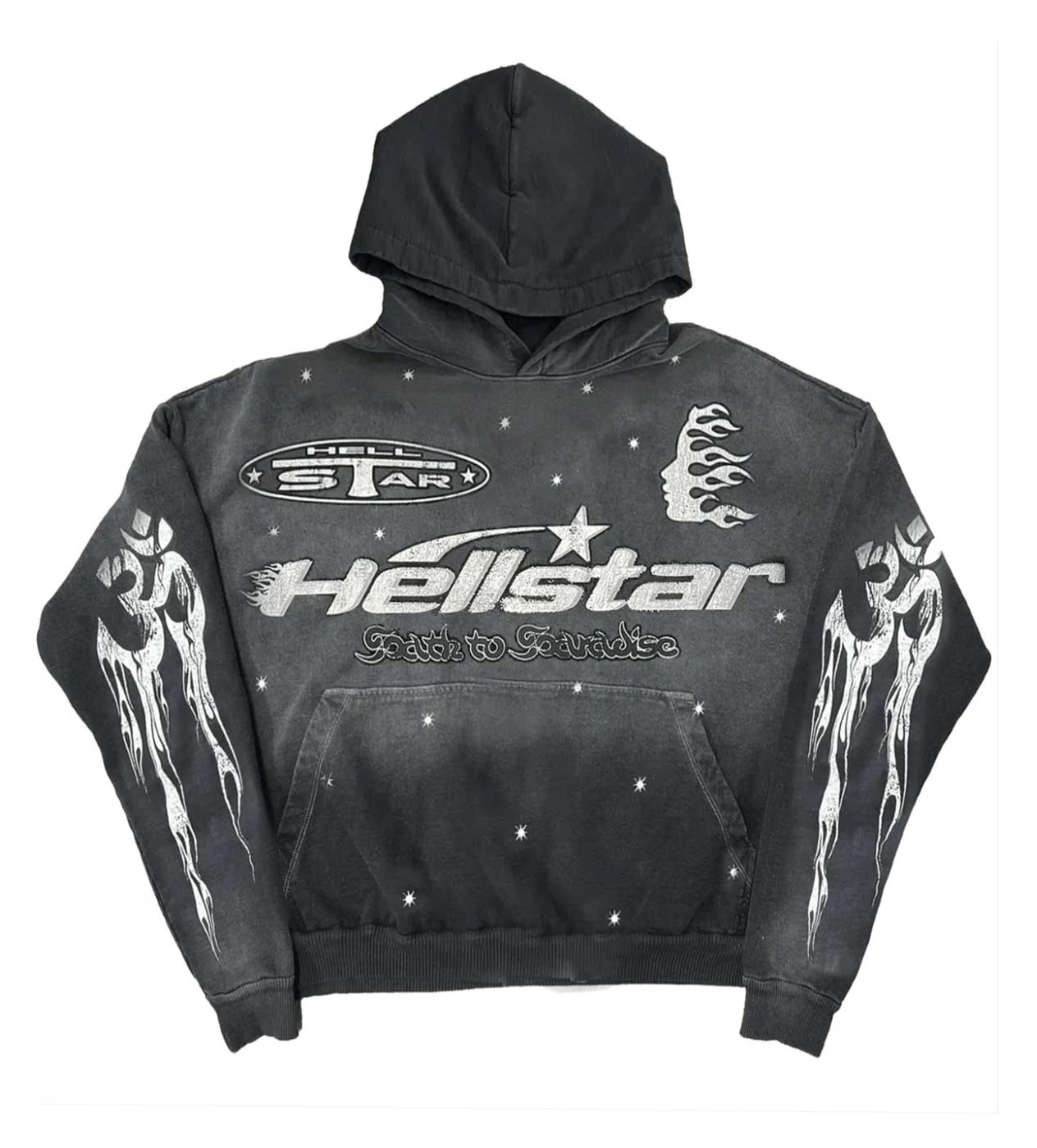 Hellstar Racer Hoodie Faded Black Hellstar Racer Hoodie Faded Black