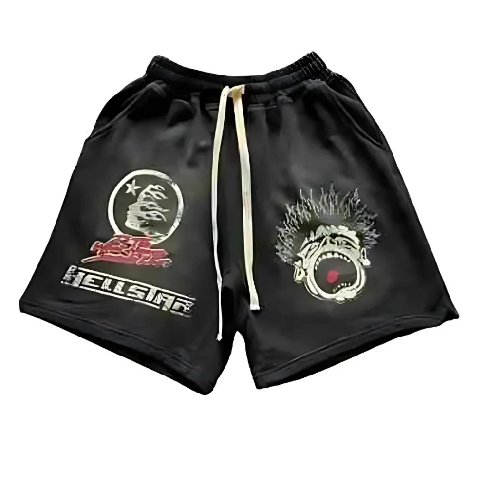 Hellstar Records Streetwear Shorts Black Hellstar Records Streetwear Shorts Black