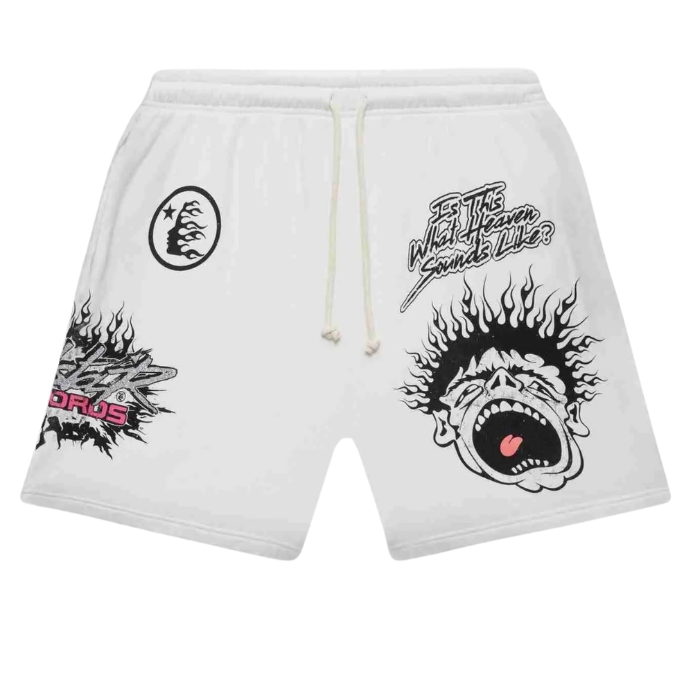 Hellstar Records Streetwear Shorts White Hellstar Records Streetwear Shorts White