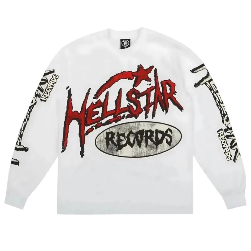 Hellstar Records White Long Sleeve Shirt
