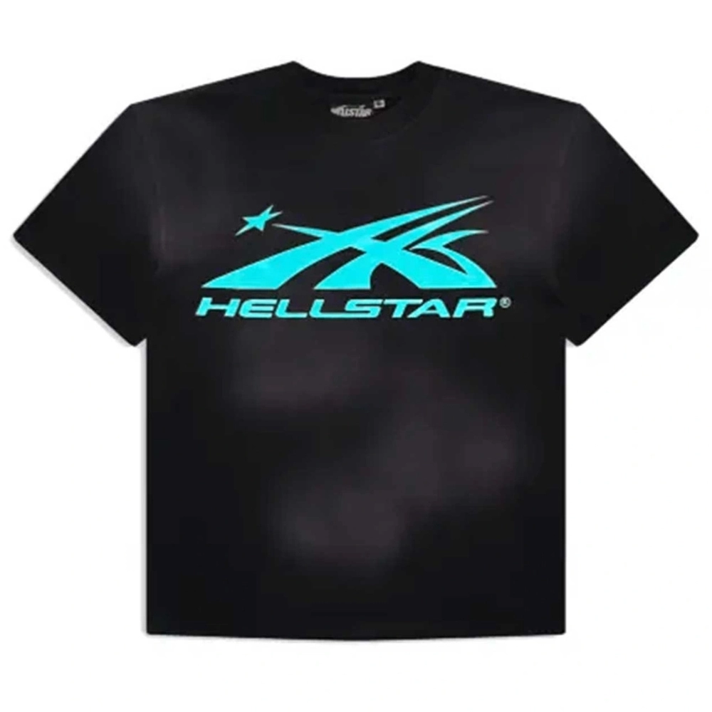 Hellstar Sport Logo Light Blue Gel Tee Black Hellstar Sport Logo Light Blue Gel Tee Black