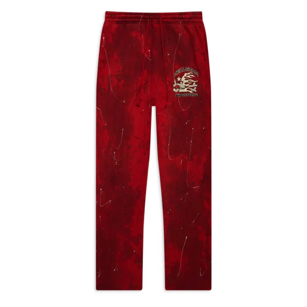 Hellstar Sports Tye Dye Skull Sweatpants Red Hellstar Sports Tye Dye Skull Sweatpants Red