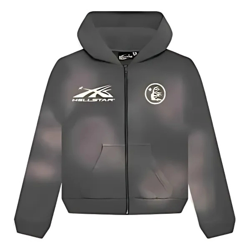 Hellstar Sports Zip Up Hoodie Grey Hellstar Sports Zip Up Hoodie Grey