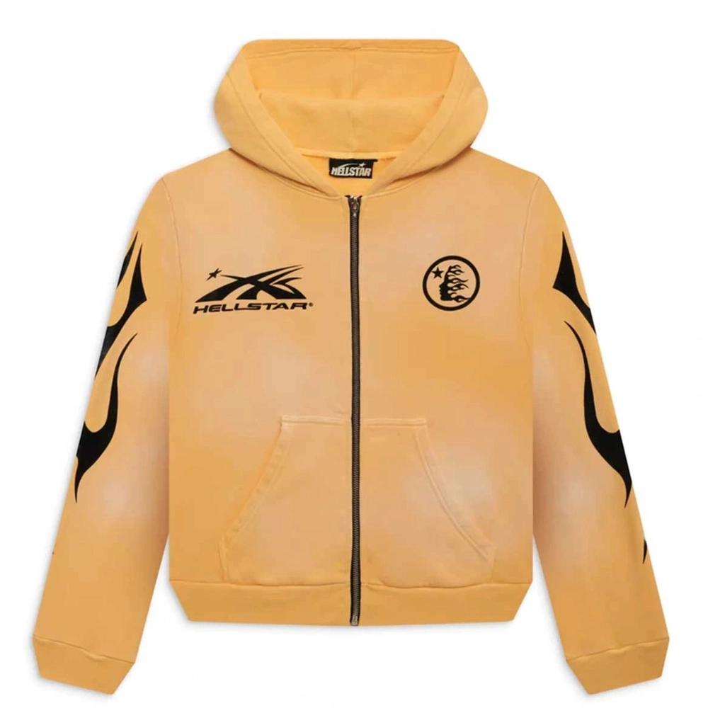 Hellstar Sports Zip Up Hoodie Yellow Hellstar Sports Zip Up Hoodie Yellow