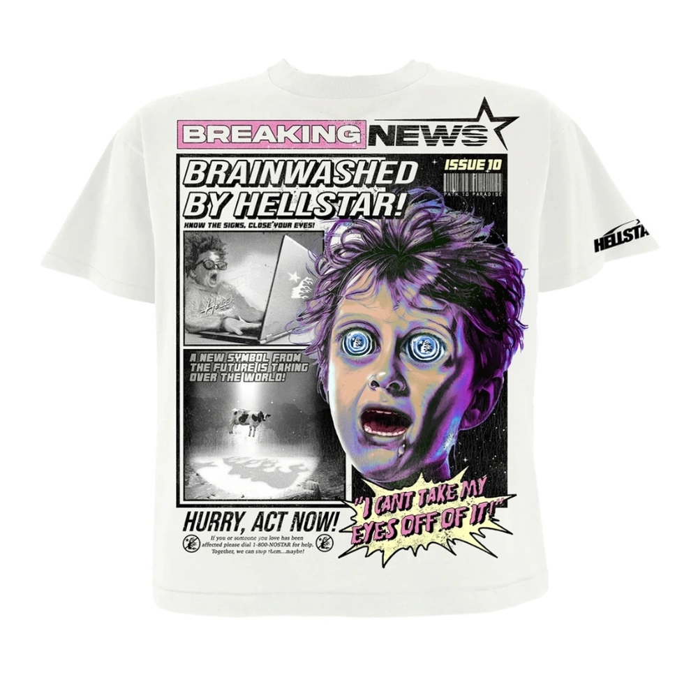 Hellstar Studios Breaking News Tee Cream Hellstar Studios Breaking News Tee Cream