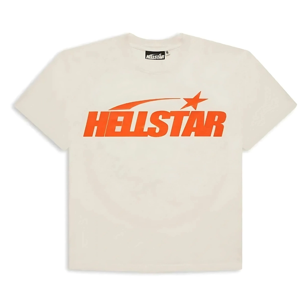 Hellstar Studios Classic Orange Logo Tee White Hellstar Studios Classic Orange Logo Tee White