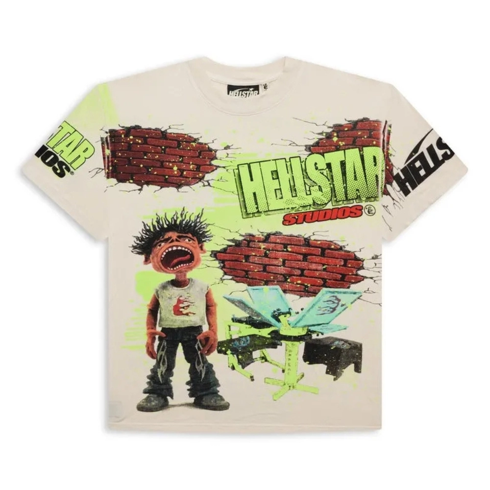 Hellstar Studios New Brick Wall Tee White Hellstar Studios New Brick Wall Tee White