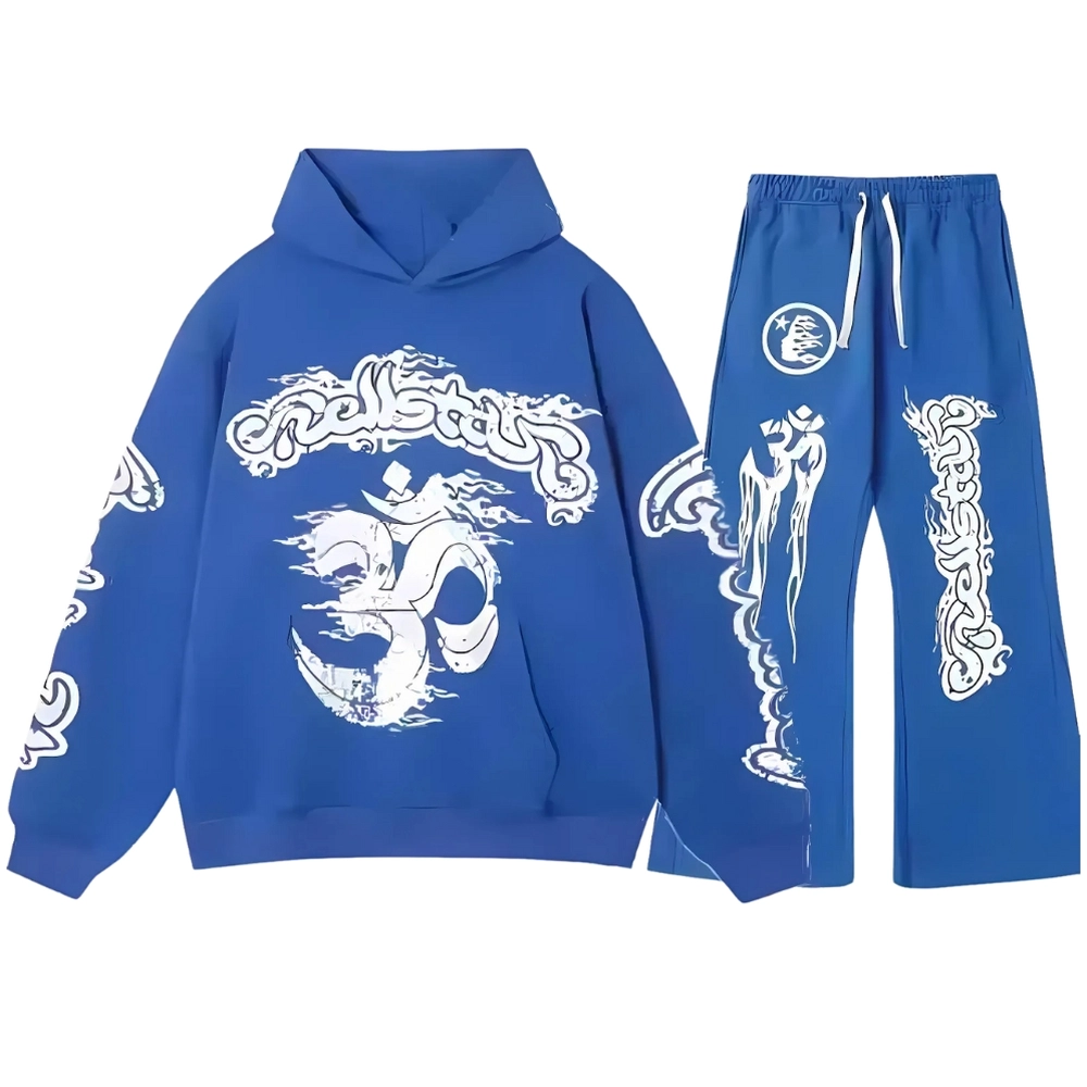 Hellstar Studios Records Yoga Sweatsuit Blue Hellstar Studios Records Yoga Sweatsuit Blue