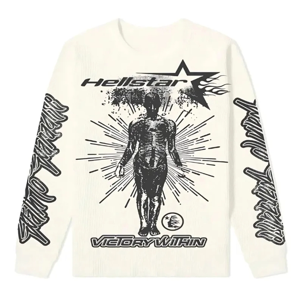 Hellstar Thermal Studios Victory Sweatshirt Cream Hellstar Thermal Studios Victory Sweatshirt Cream