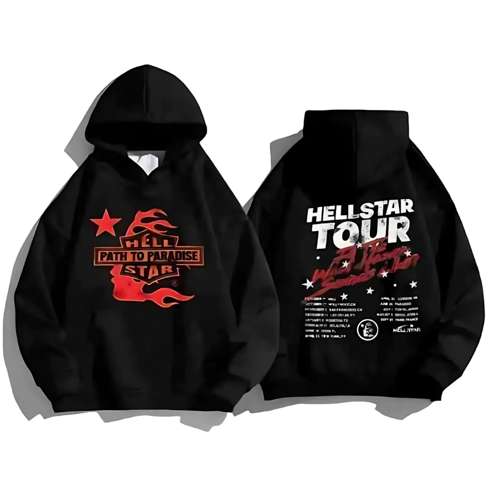 Hellstar Tour Men Premium Hoodie Black Hellstar Tour Men Premium Hoodie Black