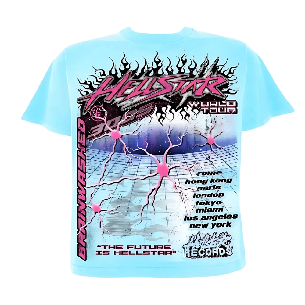Hellstar Tour Neuron Men T-Shirt Blue Hellstar Tour Neuron Men T-Shirt Blue