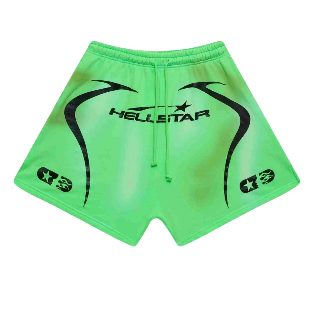 Hellstar Warm Up Streetwear Shorts Green Hellstar Warm Up Streetwear Shorts Green