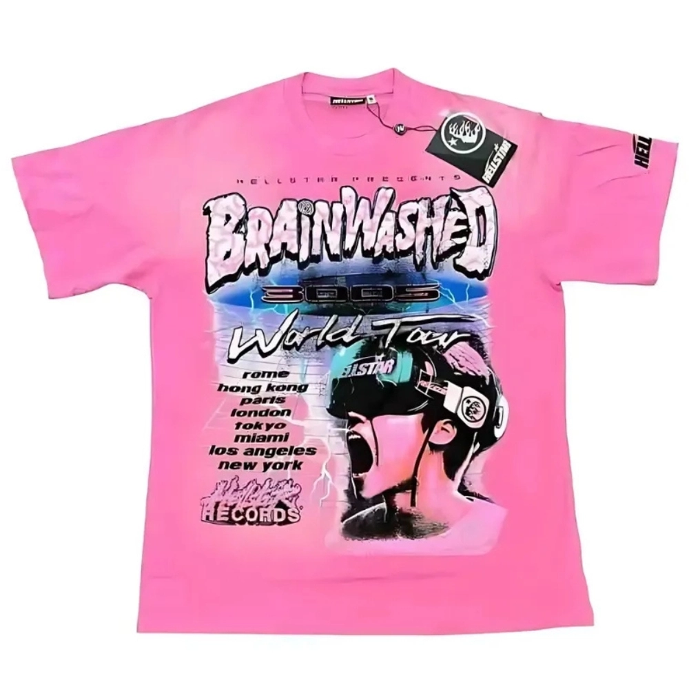 Hellstar World Tour Brainwashed Shirt Pink Hellstar World Tour Brainwashed Shirt Pink